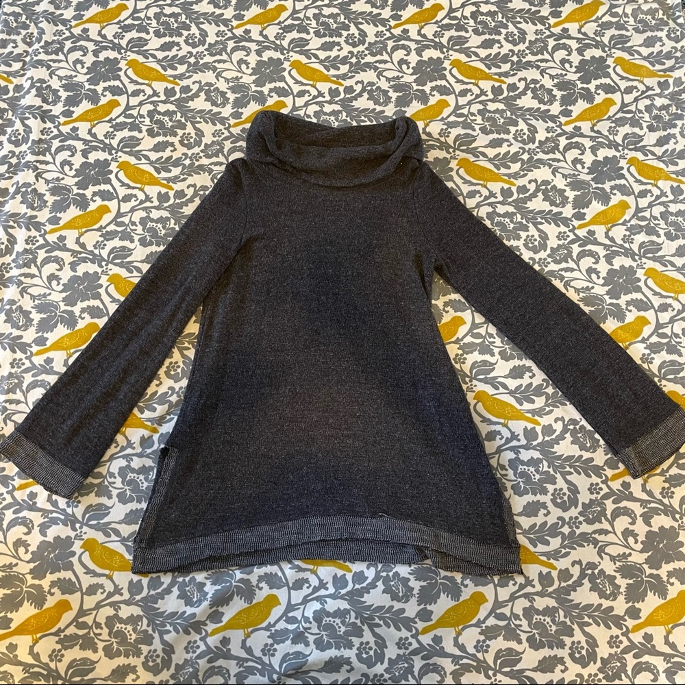 Anthropologie Maeve Charcoal Grey Risa Hacci Cowl Neck Sweater EUC Size XS